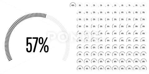 Set of circular sector percentage diagrams from 0 to 100 Stock Illustration