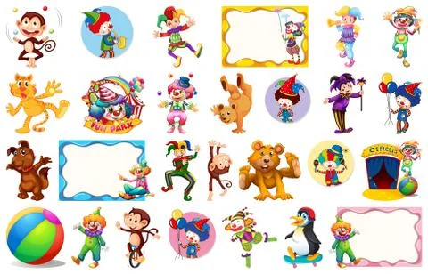 Set of circus element Illustrazione stock