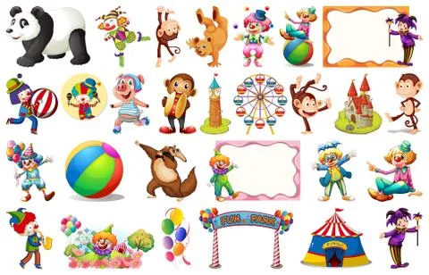 Set of circus element Illustrazione stock