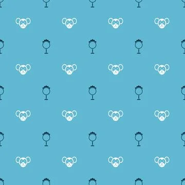 Set Circus fire hoop and Monkey on seamless pattern. Vector Illustrazione stock