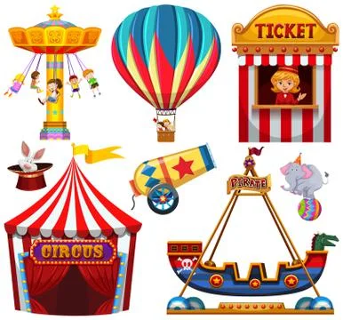Set of circus object Illustrazione stock