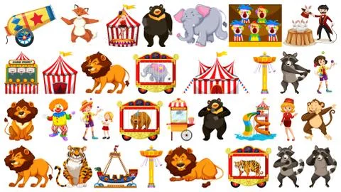 Set of circus object Illustrazione stock