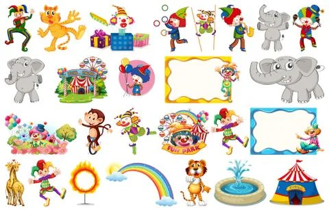 Set of circus objects Ilustración de archivo