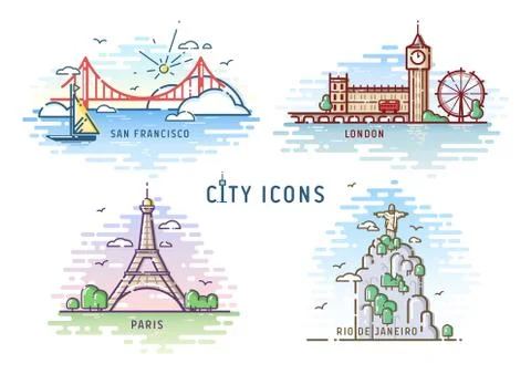 Set city icon vector illustration Stock Illustration