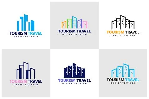 Set of City logo vector template, Creative skyline logo design concepts Stock Illustration