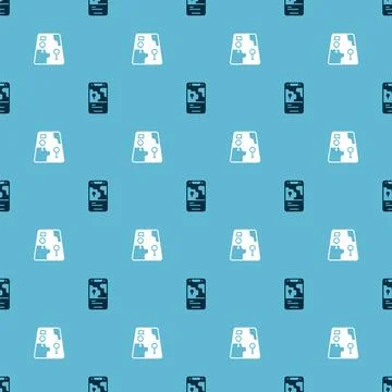 Set City map navigation and on seamless pattern. Vector Stock Illustration