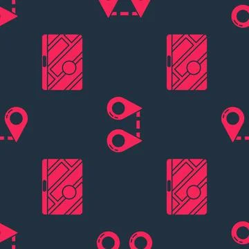 Set City map navigation and Route location on seamless pattern. Vector Illustrazione stock