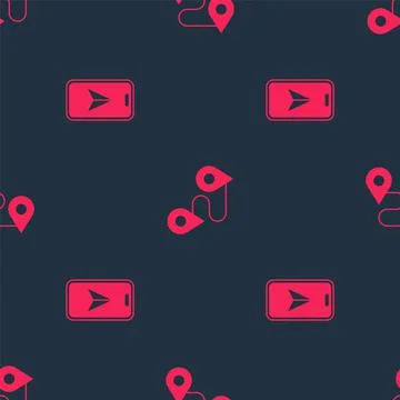 Set City map navigation and Route location on seamless pattern. Vector Illustrazione stock