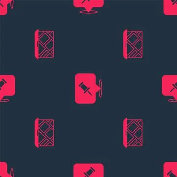 Set City map navigation and Push pin on seamless pattern. Vector Illustrazione stock