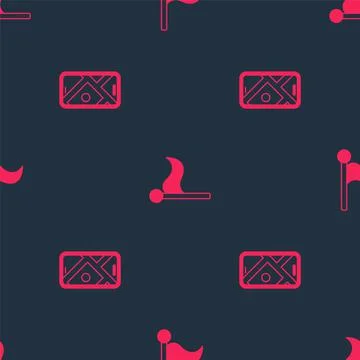 Set City map navigation and Flag on seamless pattern. Vector Illustrazione stock