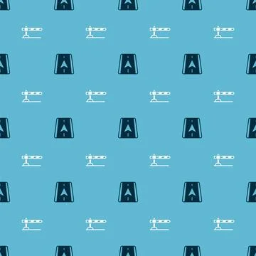 Set City map navigation and Parking car barrier on seamless pattern. Vector Stock Illustration