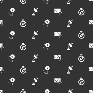 Set City map navigation, Compass, Location with person and Radar on seamless Illustrazione stock