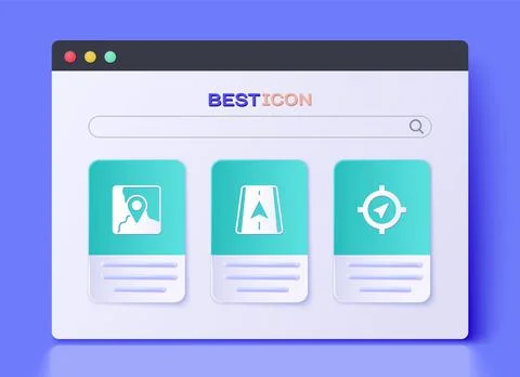 Set City map navigation, Folded with location marker and Compass icon. Vector 스톡 일러스트