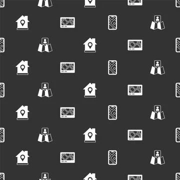Set City map navigation, Folded with location marker, Location house and Gps Stock Illustration