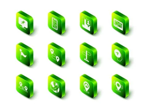 Set City map navigation, Folded with location marker, Gps device, Map human.. Stock Illustration