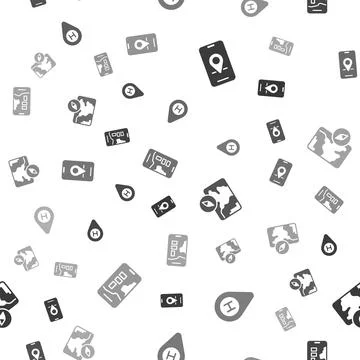 Set City map navigation, Helicopter landing pad,  and  on seamless pattern. V Stock Illustration