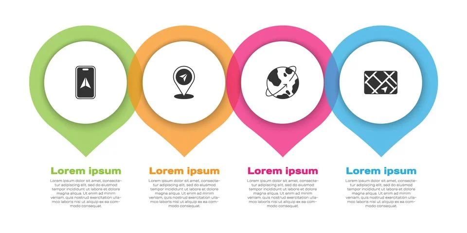 Set City map navigation, Map pin, Satellites orbiting the Earth and Gps dev.. 스톡 일러스트