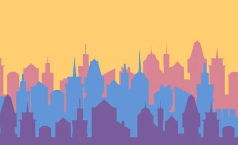 Set of cityscape background. Vector illustration Illustrazione stock