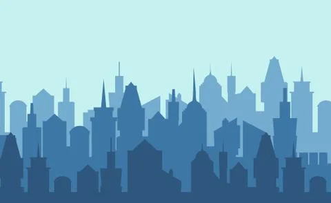 Set of cityscape background. Vector illustration Stock Illustration