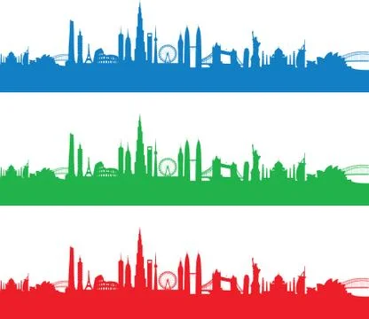 Set of cityscapes Stock-Illustration