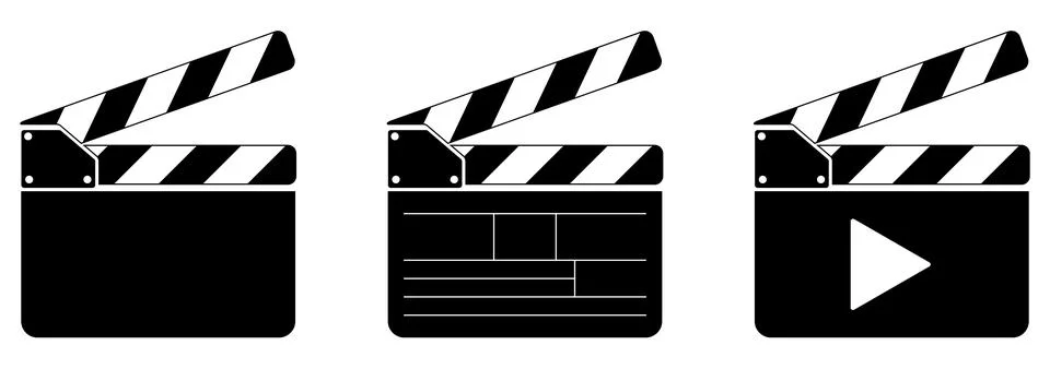 Set of clapper board Stock Illustration