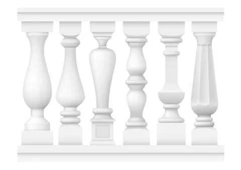 Set of classic balusters Stock Illustration