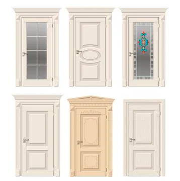 Set of classic doors Stock Illustration