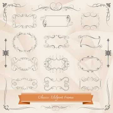 Set of Classic elegant frames vector Stock Illustration