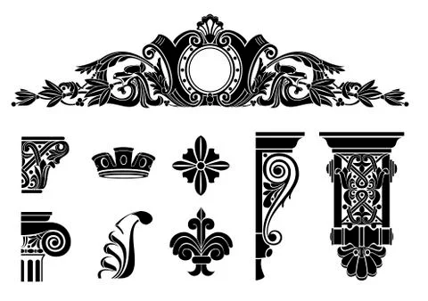 Set of classic graphic templates Stock Illustration