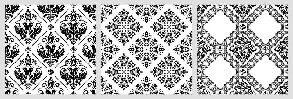 Set of Classic Orient Seamless Vector Patterns Stock Illustration