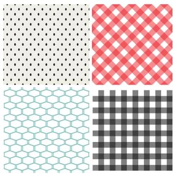 Set of classic seamless pattern, vector Stock Illustration