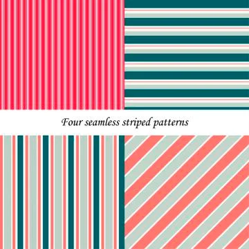 Set of classic seamless striped patterns Stock Illustration