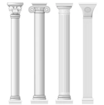 Set classical columns Stock Illustration