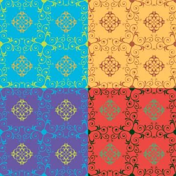 Set of classical seamless patterns Illustration
