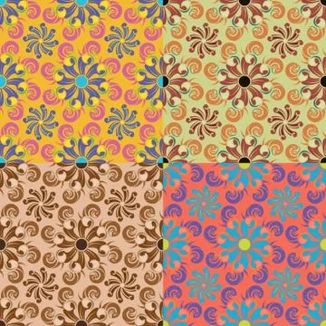 Set of classical seamless patterns Illustration