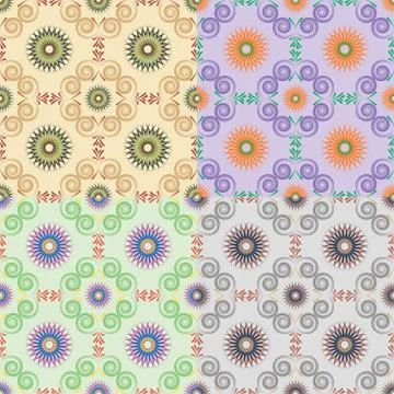 Set of classical seamless patterns Illustration
