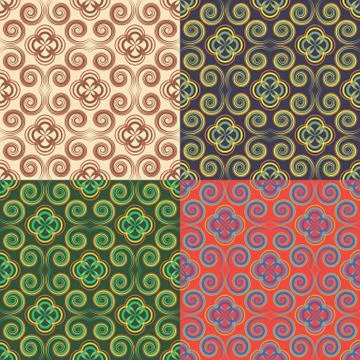 Set of classical seamless patterns Illustration