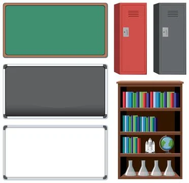 Set of classroom element Stock Illustration