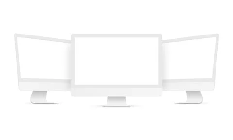 Set of Clay Desktop PC Isolated on White Background Stock Illustration