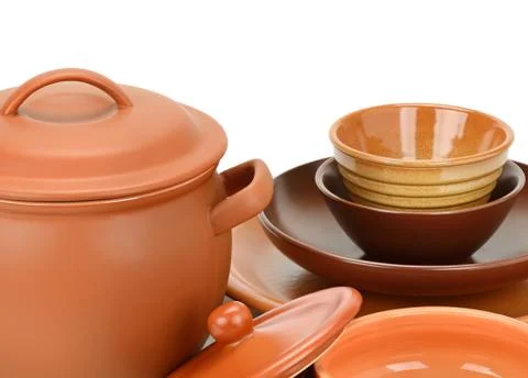 Set clay utensils Stock Photos