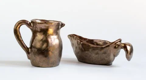 Set of clay vessels Stock Photos