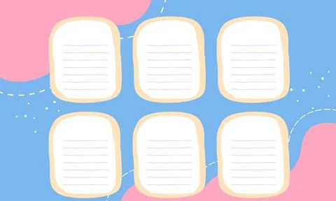 Set of Clean Digital Note Labels with Lined Space and Decorative Dots on a .. Stock Illustration