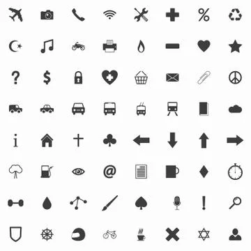 Set of clean flat icons Stock Illustration