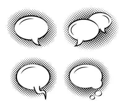 Set of clean round speech bubbles in pop art style flat icon vector isolated イラスト素材