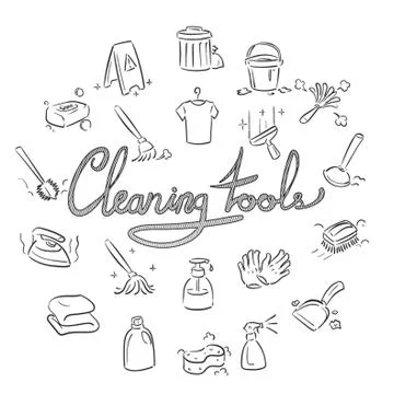 Set of cleaning icons イラスト素材
