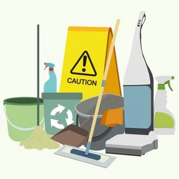 Set of cleaning service emblems, labels and designed elements. Ilustración de archivo