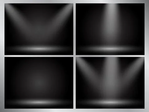 Set of clear empty studio light vector dark backgrounds Stock Illustration