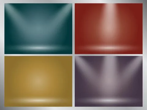Set of clear empty studio light vector earth tone backgrounds Stock Illustration