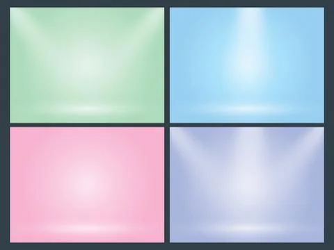 Set of clear empty studio light vector pastel backgrounds Stock Illustration