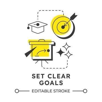 Set clear goals modern linear concept icon イラスト素材